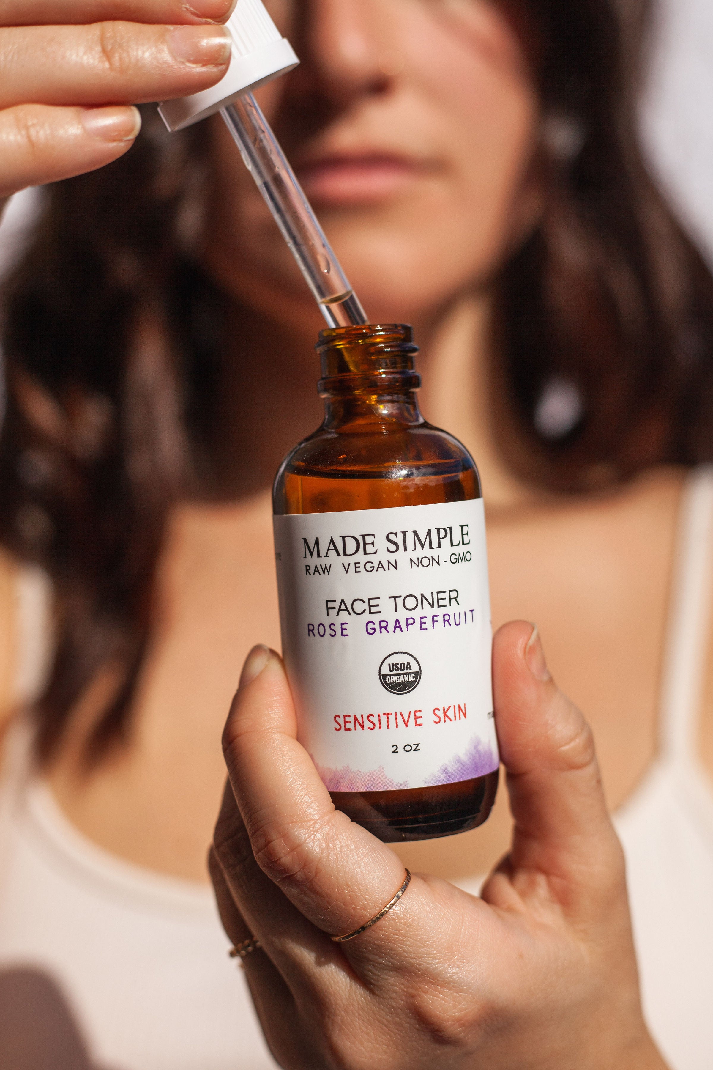 Rose Grapefruit Face Toner for Sensitive Skin - Certified Organic, Vegan & Cruelty-free