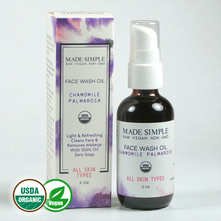 Chamomile Palmarosa Face Wash - Certified Organic, Vegan & Cruelty-free