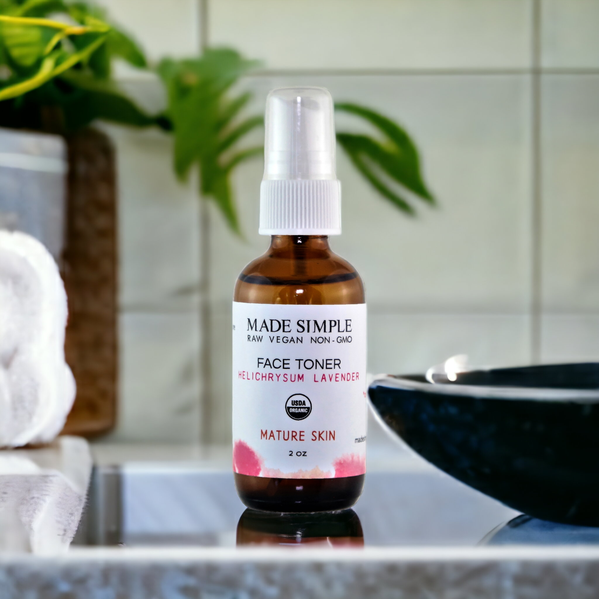 Helichrysum Lavender Face Toner for Mature Skin - Certified Organic, Vegan & Cruelty-free